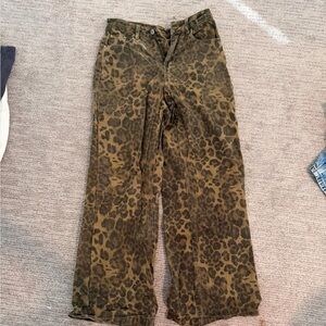 Aelfric Eden Brown Leopard Print Women Jeans